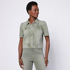 "As Is" C. Wonder Wonder Stretch Short Puff-Sleeve Denim Jacket