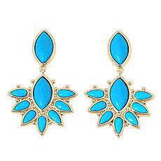"As Is" C.C. Carroll Jewelry Lula Blue Magnesite Flower Drop Earrings