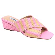 "As Is" Charles by Charles David Nelios Open-Toe Woven Raffia Wedge...