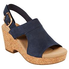 "As Is" Clarks Collection Giselle Rose Nubuck Wedge Sandal