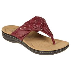 "As Is" Clarks Collection Laurieann Palm Heritage Casual Flat Sandals