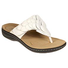 "As Is" Clarks Collection Laurieann Palm Heritage Casual Flat Sandals
