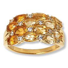 "As Is" Colleen Lopez Colored Gemstone & White Zircon Ombré Ring