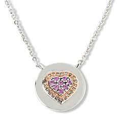 "As Is" Colleen Lopez Gemstone & Colored Diamond Fancy Heart Necklace