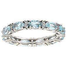 "As Is" Colleen Lopez Gemstone and White Zircon Eternity Band Ring