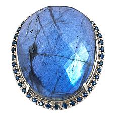 "As Is" Colleen Lopez Gemstone Doublet Sterling Silver Pavé Halo Ring