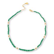 "As Is" Colleen Lopez Green Quartz & Freshwater Pearl Beaded Necklace