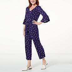 "As Is" Colleen Lopez Mommy Cropped Wide-Leg Jumpsuit