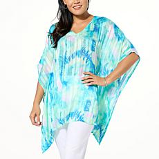 "As Is" Colleen Lopez Printed Woven Scarf Top