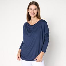 "As Is" Comfort Code So Soft Sweater Knit Draped Tunic