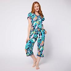"As Is" Comfort Code Soft & Light V-Neck and Capri Pant PJ Set