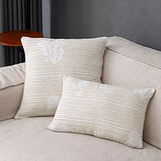 "As Is" Concierge Collection 2-Piece Jacquard Decorative Pillow Set