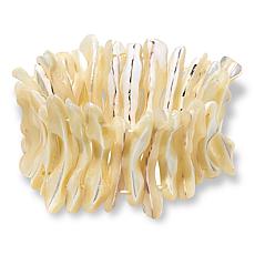 "As Is" Connie C. Carroll Jewelry Moanna Shell Freeform Strtch Brcelet