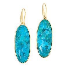 "As Is" Connie Craig Carroll Jewelry Layla Oval Gemstone Drop Earrings