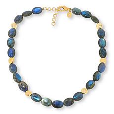 "As Is" Connie Craig Carroll Jewlry Essia Labradrite 20" Beaded Ncklce