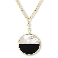 "As Is" Connie Craig Carroll Jwlry Jules Double-Gem Crcle Pndnt Ncklce