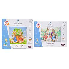 "As Is" Craft Buddy Crystal Art Peter Rabbit Family and Flower Pot ...