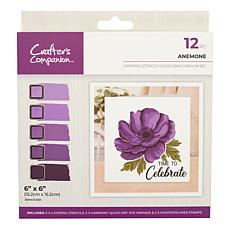 "As Is" Crafter's Companion Anemone Floral Layering Stencil, Stamp ...