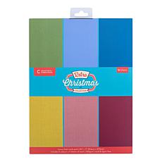 "As Is" Crafter's Companion Retro Christmas Linen Card Pack - Set o...