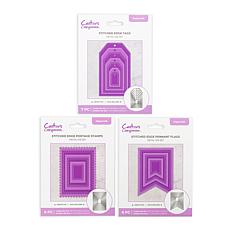 "As Is" Crafter's Companion Stitched Edge Nesting Die Stamp, Flag a...