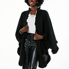 "As Is" Curations x Debbie Denmon Jacquard Knit Poncho Topper