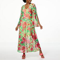 "As Is" Curations x Nicole Hickl Printed Chiffon Maxi Dress