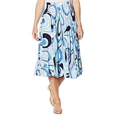 "As Is" DAVID David Meister Printed Pleated Skirt