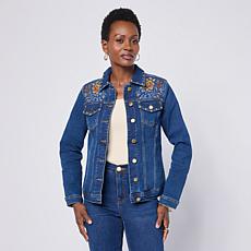 "As Is" DG2 by Diane Gilman Classic Stretch Embroidered and Studded...