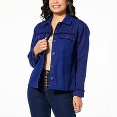"As Is" DG2 by Diane Gilman Cotton Twill and Tweed Combo Jacket