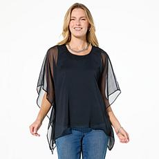"As Is" DG2 by Diane Gilman Crinkle Chiffon Easy Cape