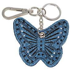 "As Is" DG2 by Diane Gilman Embellished Denim Keychain  