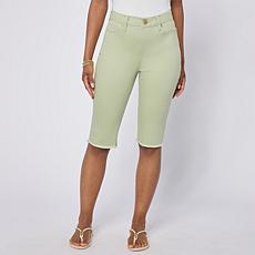"As Is" DG2 by Diane Gilman Legacy Stretch Denim Fray Hem Bermuda S...