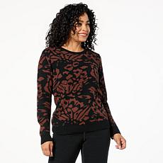 "As Is" DG2 by Diane Gilman Lux Touch Knit Engineered Jacquard Sweater