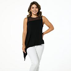 "As Is" DG2 by Diane Gilman Mixed Media Asymmetric Scarf Tank Top