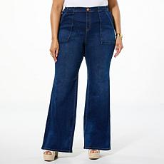 "As Is" DG2 by Diane Gilman New Classic Stretch Denim Pull-On Wide-...
