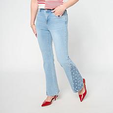 "As Is" DG2 by Diane Gilman New Classic Stretch Denim Star Panel Fl...