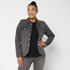 "As Is" DG2 by Diane Gilman New Classic Stretch Faux Suede-Trimmed ...