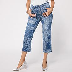 "As Is" DG2 by Diane Gilman New Classic Stretch Scarf Print Straigh...