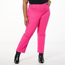 "As Is" DG2 by Diane Gilman Virtual Stretch Denim Straight-Leg Ankl...