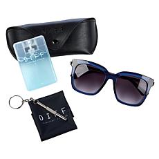 "As Is" Diff Eyewear Hailey Oversized Sunglasses with Cleaning Kit