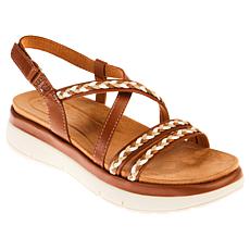 "As Is" easy spirit Ivani Leather Wedge Sandal