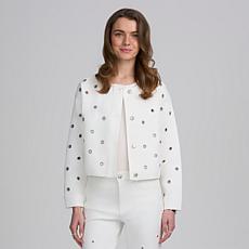 "As Is" Elle Get the Look Washed Denim Grommet Jacket