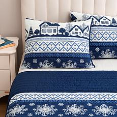 "As Is" Emryn House 3-piece Fair Isle Cotton Quilt Set 