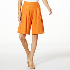 "As Is" everydayJONES by Madeline Jones Stretch Linen Blend Bermuda...
