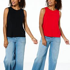 "As Is" G by Giuliana 2-pack EcoLuxe Jersey Knit Tanks