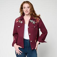 "As Is" G by Giuliana Black Label Cropped G-Soft Denim Jacket with ...