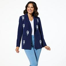 "As Is" G by Giuliana Black Label Embroidered Woven Blazer