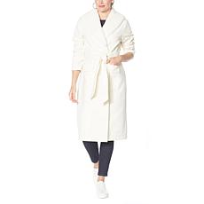 "As Is" G by Giuliana Black Label Faux Fur Trim Wrap Coat