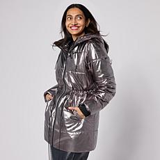 "As Is" G by Giuliana Black Label Metallic Puffer Jacket