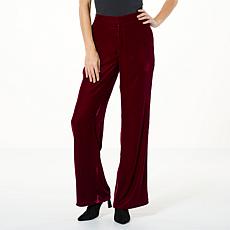 "As Is" G by Giuliana Black Label Wide-Leg Velvet Trouser
